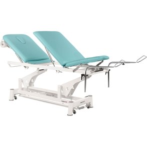 Gyn�kologisk leje, Ecopostural, 200x62cm, sort, 3-delt, elektrisk inkl. stigb�jler og taburet, max 175 kg.