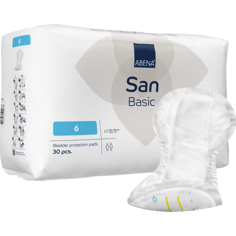 �ben ble, ABENA San Basic, 6, lysebl� farvekode