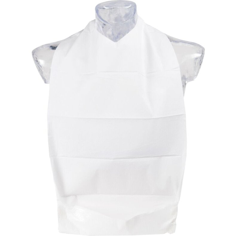 Spisestykke, Finess, 2-lags, 70x37cm, hvid, LDPE/nyfiber, med bindeb�nd, engangs