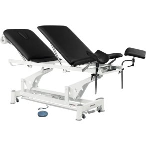 Gyn�kologisk leje, Ecopostural, 200x62cm, sort, 3-delt, elektrisk inkl. benholdere, taburet og fodpedal, max 250 kg. *Denne vare tages ikke retur*