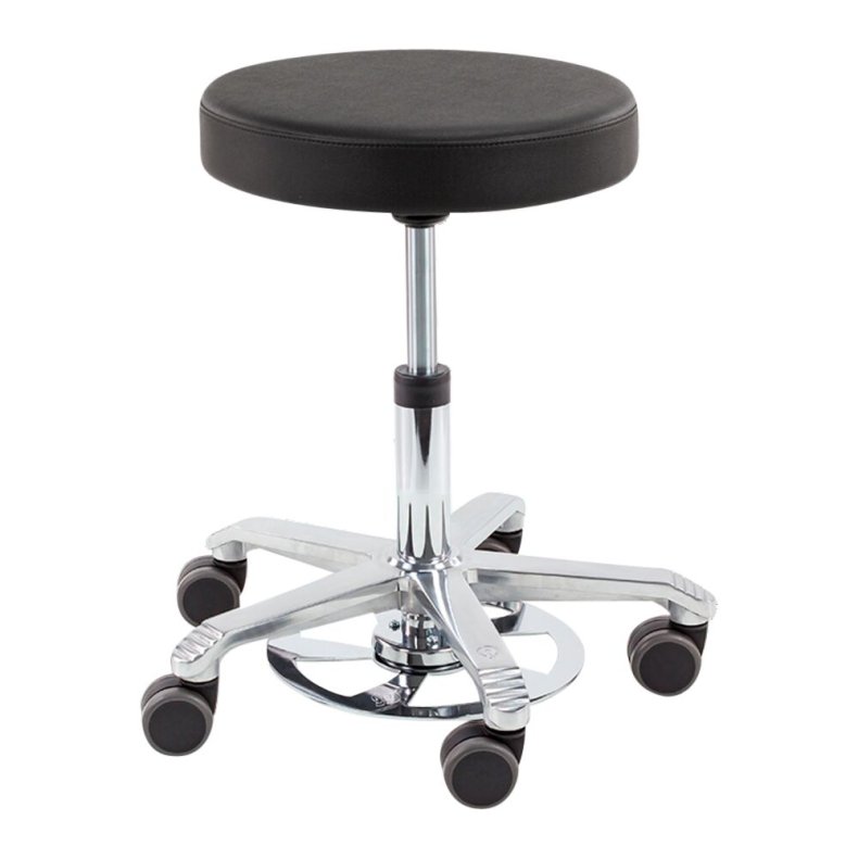 Taburet, Score Medical 6100, sort, low, fixed, h�jde 48-61 cm, rundt s�de, fodbetjent