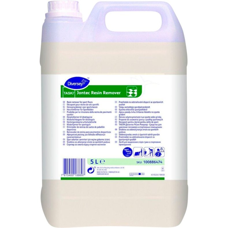 Harpiksfjerner, Diversey TASKI Jontec Resin Remover, 5 l, uden farve, med parfume