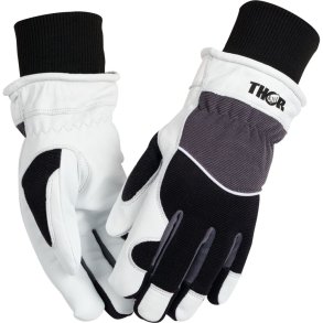 Gedeskindshandske, THOR Vinter Spandex RIB, 9, hvid, vinterhandske