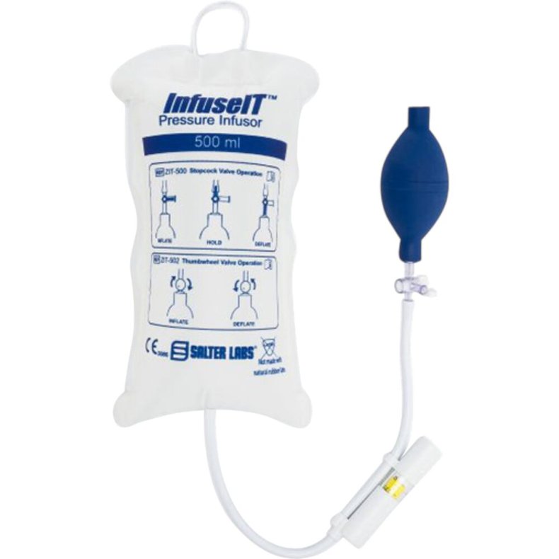 Trykpose, InfuseIT, 500 ml, med 3-vejshane og trykmanometer, engangs *Denne vare tages ikke retur*